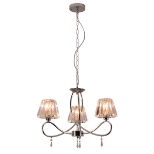 Senza 3 Light Polished Chrome with Crystal Shades